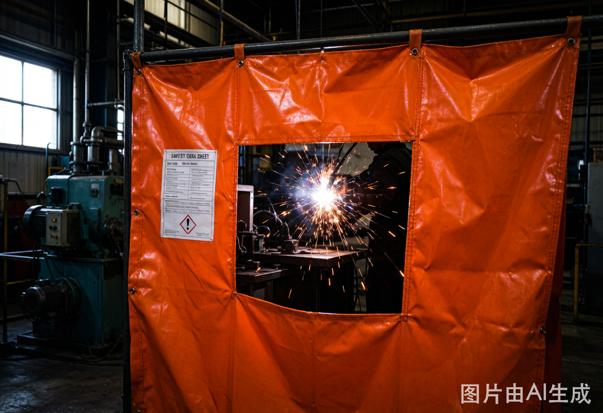 Flame-retardant PVC tarpaulin welding partition
